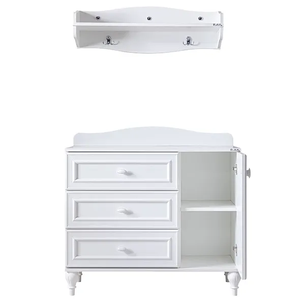 Pierre Cardin Aspendos Baby Room Dresser With Shelf - White product thumbnail 2