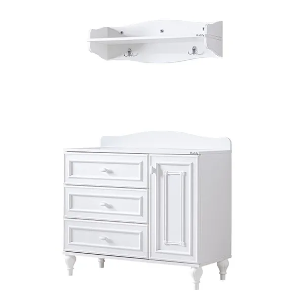 Pierre Cardin Aspendos Baby Room Dresser With Shelf - White product thumbnail 7