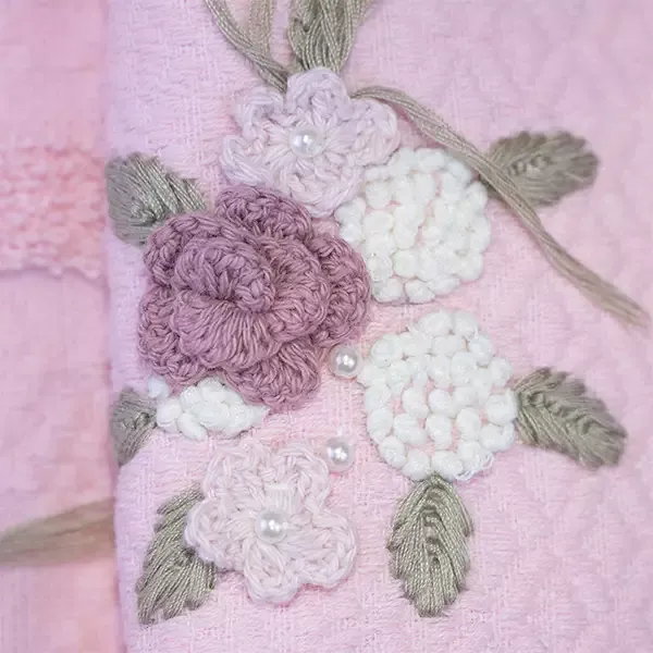 Weva Fancy Family Bathrobe Set - 100% Turkish Cotton - 12 Pcs - Pink & Taupe product thumbnail 3
