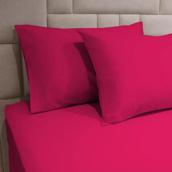 Fieldcrest Plain Fitted Sheet Set - 100% Cotton - 220 Thread Count - Queen - 3 Pcs - Fushia product thumbnail 2