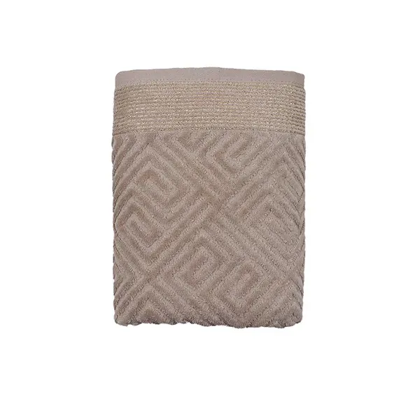 Nova Home Gold Versace 100% Cotton Jacquard Towel (Bath Towel) - Beige (Available in Sizes) product thumbnail 4