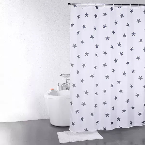Weva "Great Star" Waterproof Shower Curtain - 180x200 cm - Grey product thumbnail 4