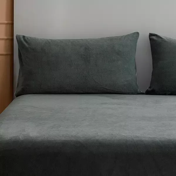 Nova Home WarmFit Winter Microfleece Fitted Sheet Set - Grey (Available in Sizes) product thumbnail 2