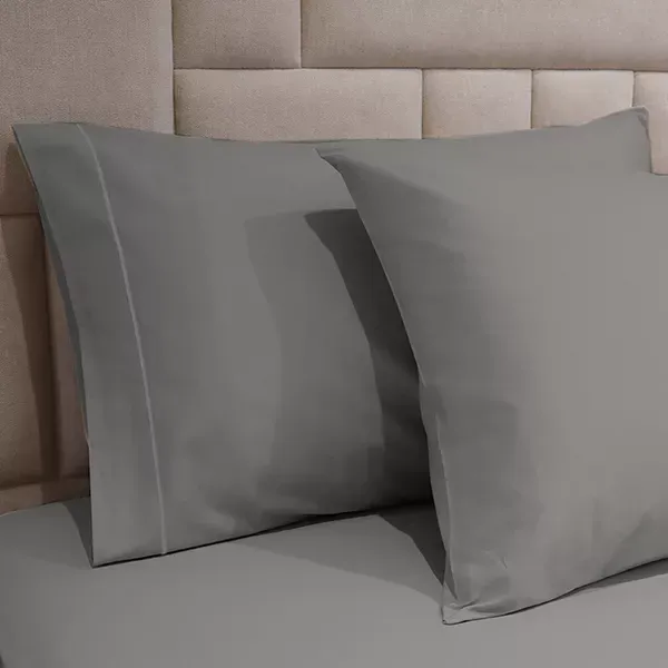 Fieldcrest Plain Fitted Sheet Set - 100% Cotton - 220 Thread Count - Twin & Single - 2 Pcs - Grey product thumbnail 4