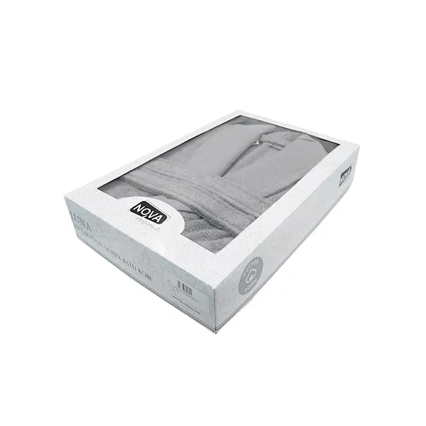 Nova Home Luna Unisex Bathrobe (1 Piece) - 100% Cotton - Grey (Available in sizes) product thumbnail 4