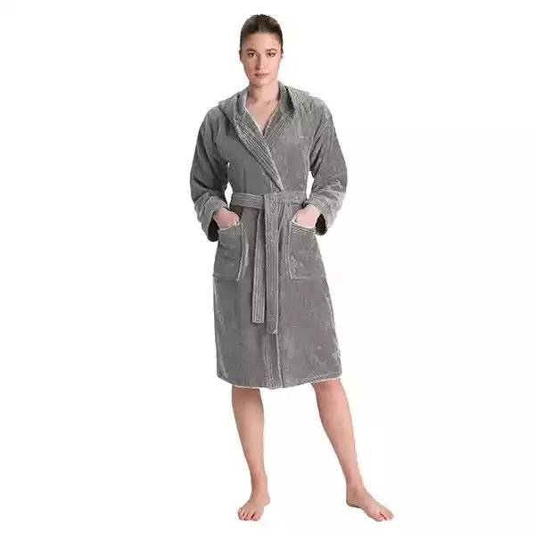 Cannon Plain Unisex Bathrobe (1 Piece) - 100% Cotton - XXL - Grey product thumbnail 2