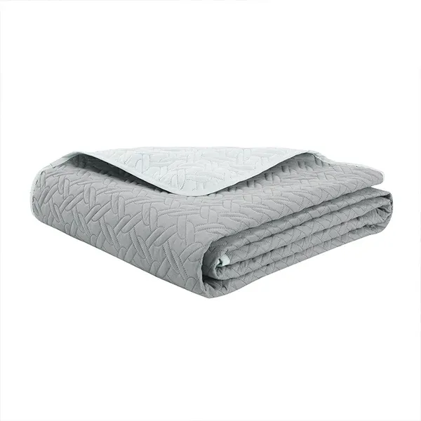 Nova Home "Cross" Bed Spread Set - 4 Pcs - King - Silver & Grey product thumbnail 9