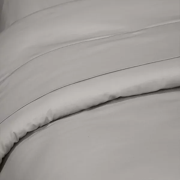 Fieldcrest Plain Duvet Cover - 100% Cotton - 220 Thread Count - Super King - Grey product thumbnail 2