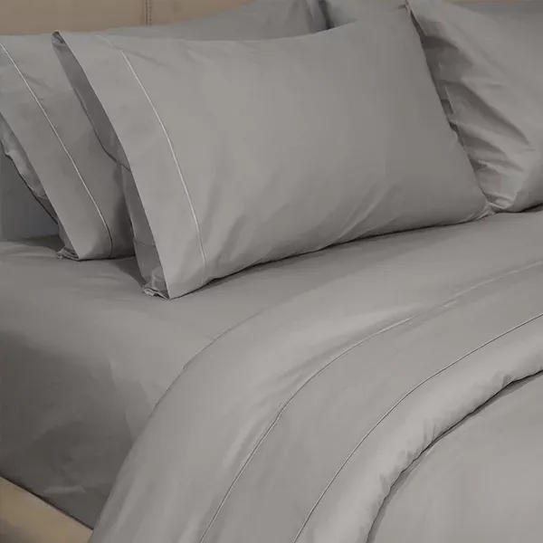 Fieldcrest Plain Duvet Cover - 100% Cotton - 220 Thread Count - Super King - Grey product thumbnail 3