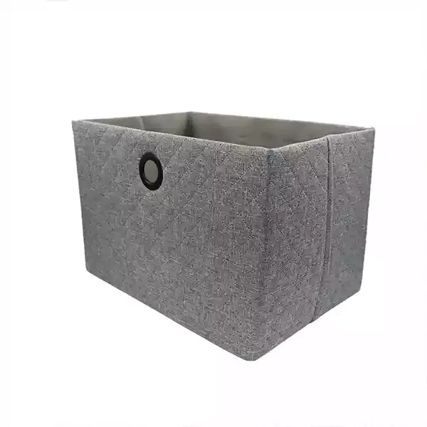 Weva Hammer Foldable Textile Storage Basket - 38x26x25 cm - Grey product thumbnail 4