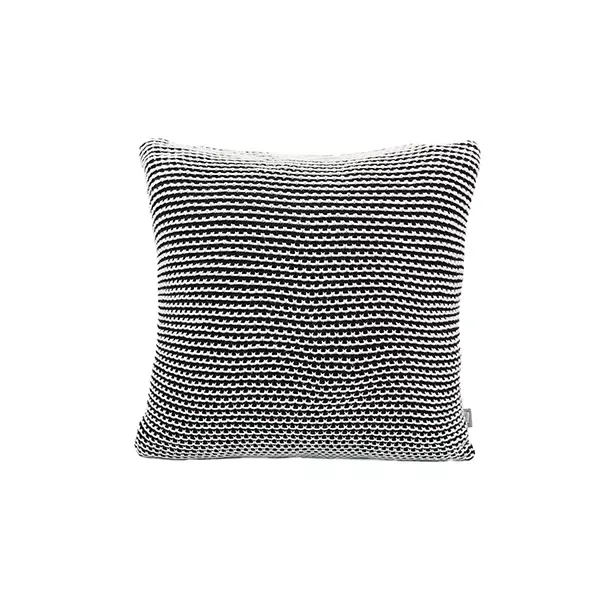 Nova Home Honey Bee Hand Knitted Cushion Cover - 100% Cotton - 45x45 cm - Black & Natural product thumbnail 3
