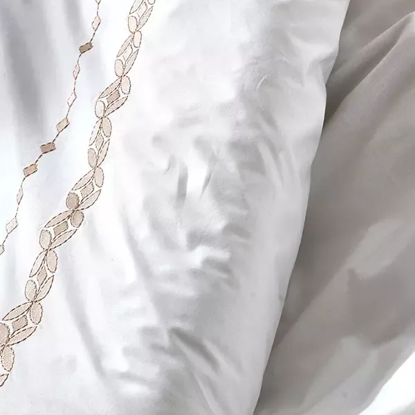 Nova Home Ines Embroidered Duvet Cover Set - 100% Cotton - King & Super King - 6 Pcs - Beige product thumbnail 7