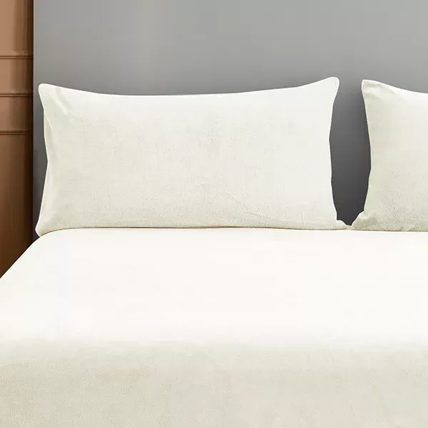 Nova Home WarmFit Winter Microfleece Fitted Sheet Set - Ivory (Available in Sizes) product thumbnail 2