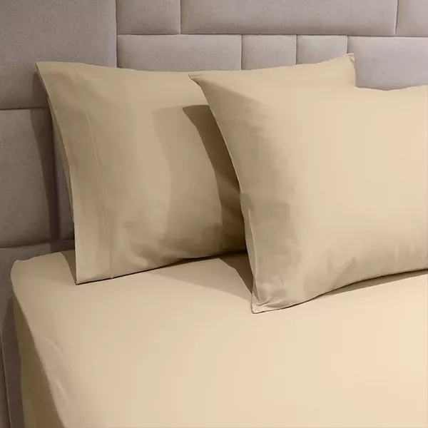 Fieldcrest Plain Fitted Sheet Set - 100% Cotton - 220 Thread Count - Queen - 3 Pcs - Ivory product thumbnail 2