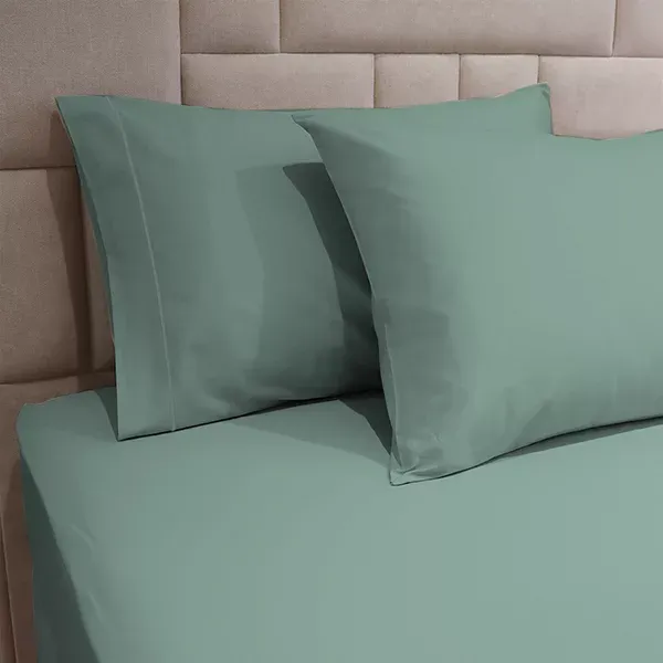 Fieldcrest Plain Fitted Sheet Set - 100% Cotton - 220 Thread Count - Jade (Available in sizes) product thumbnail 2