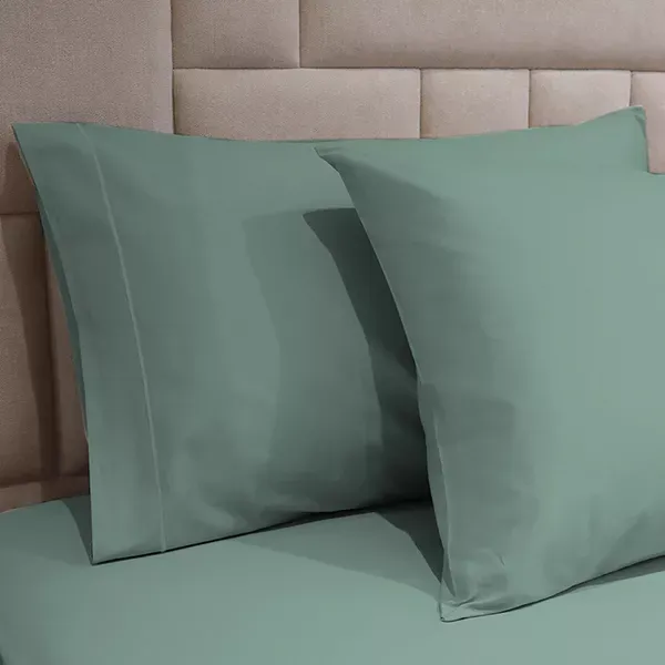 Fieldcrest Plain Fitted Sheet Set - 100% Cotton - 220 Thread Count - Jade (Available in sizes) product thumbnail 4