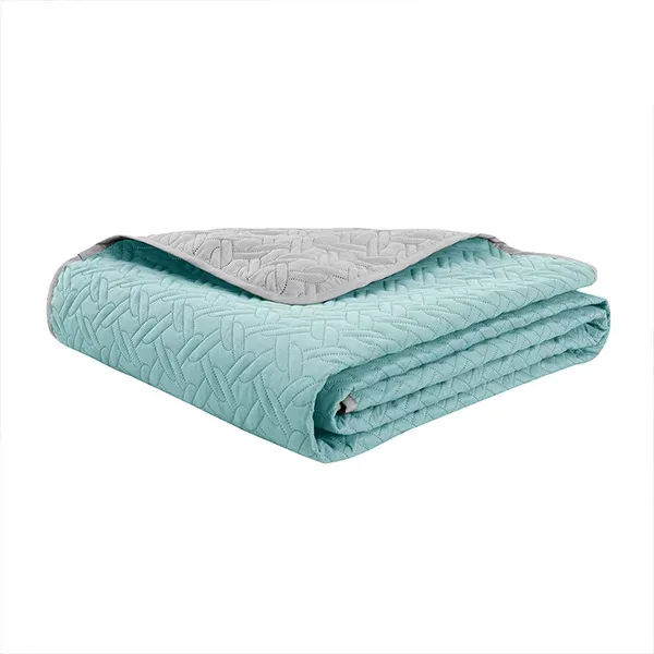 Nova Home "Cross" Bed Spread Set - 4 Pcs - King - Silver & Jade product thumbnail 9