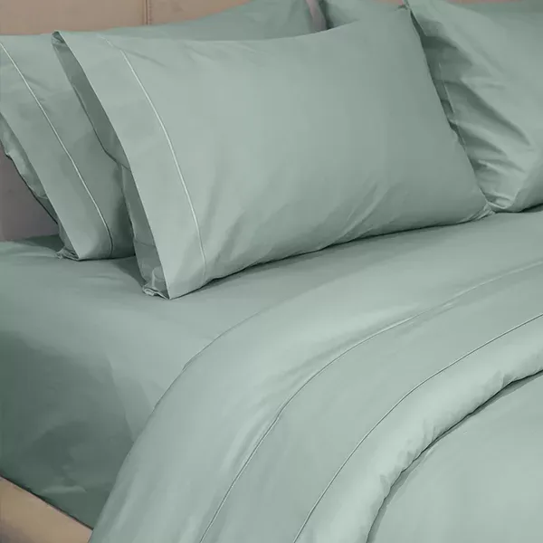 Fieldcrest Plain Duvet Cover - 100% Cotton - 220 Thread Count - Jade (Available in sizes) product thumbnail 3
