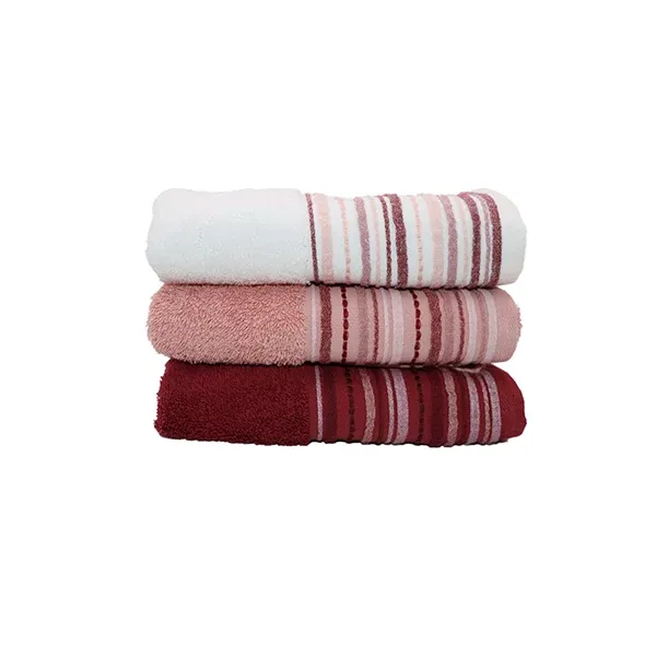 Nova Home Lena 100% Cotton Jacquard Towel (Bath Towel) - 50x90 cm - Red product thumbnail 3