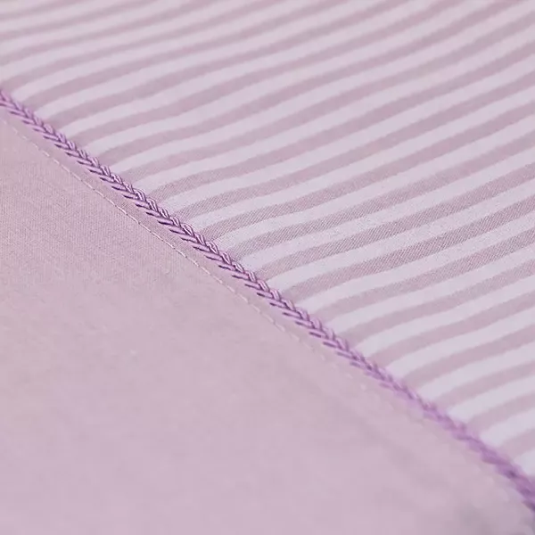 Cannon Dots & Stripes Bed Sheet Set (Fitted, Flat & Pillowcase) - Poly Cotton - Queen - 4 Pcs - Lilac product thumbnail 5