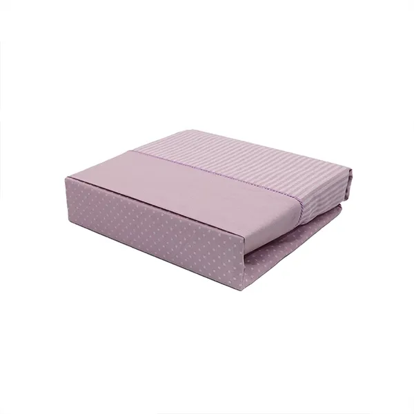 Cannon Dots & Stripes Fitted Sheet Set - Poly Cotton - Lilac (Available in Sizes) product thumbnail 2