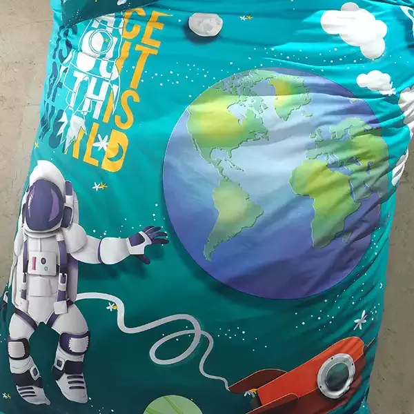 Nova Home Little Astronaut kids Duvet Cover Set - 100% Cotton - Single & Twin - 3 Pcs - Blue product thumbnail 4