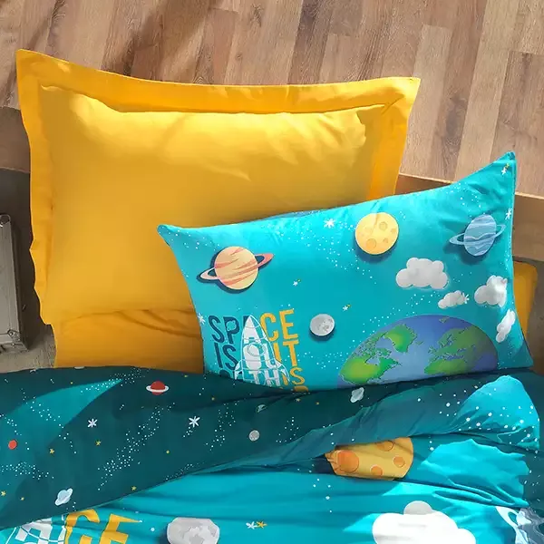 Nova Home Little Astronaut kids Duvet Cover Set - 100% Cotton - Single & Twin - 3 Pcs - Blue product thumbnail 3