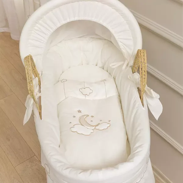 Funna Baby-Luna Elegant Moses Basket With Stand - 100% Cotton - Gold product thumbnail 2
