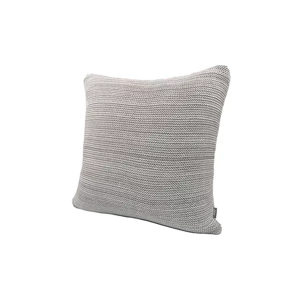 Nova Home Marled Hand Knitted Cushion Cover - 100% Cotton - 45x45 cm - Grey & Natural product thumbnail 4