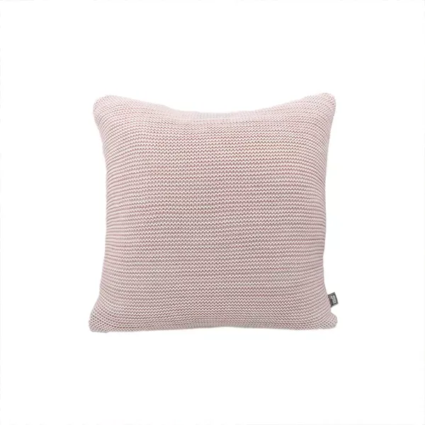 Nova Home Marled Hand Knitted Cushion Cover - 100% Cotton - 45x45 cm - Pink & Natural product thumbnail 2