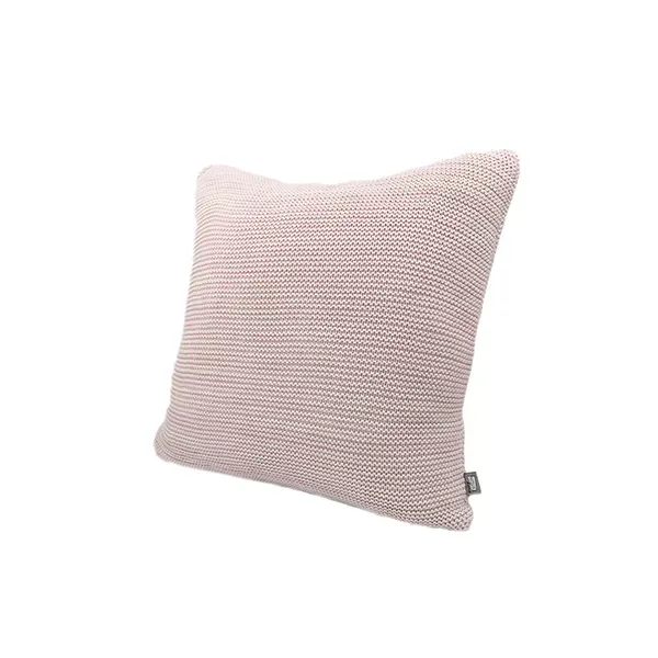 Nova Home Marled Hand Knitted Cushion Cover - 100% Cotton - 45x45 cm - Pink & Natural product thumbnail 4
