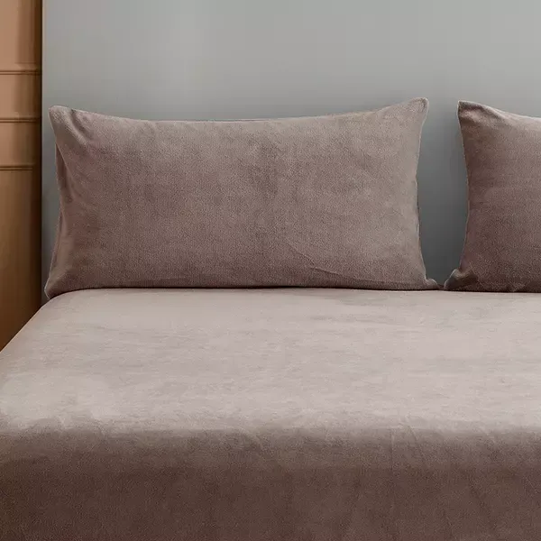 Nova Home WarmFit Winter Microfleece Fitted Sheet Set - Moka (Available in Sizes) product thumbnail 2
