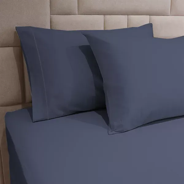 Fieldcrest Plain Fitted Sheet Set - 100% Cotton - 220 Thread Count - Queen - 3 Pcs - Navy product thumbnail 2
