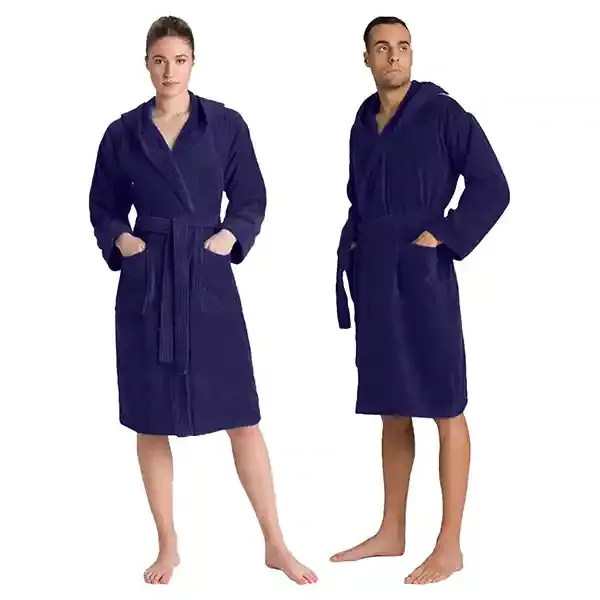 Cannon Plain Unisex Bathrobe (1 Piece) - 100% Cotton - Navy (Available in sizes) product thumbnail 4