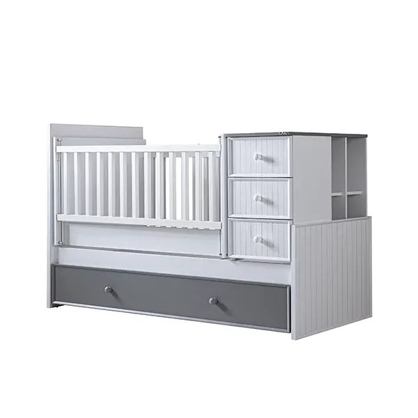 Pierre Cardin Neo Baby's Bed Convertible To Kid's Bed With Studying Desk - With Mattress - White product thumbnail 3
