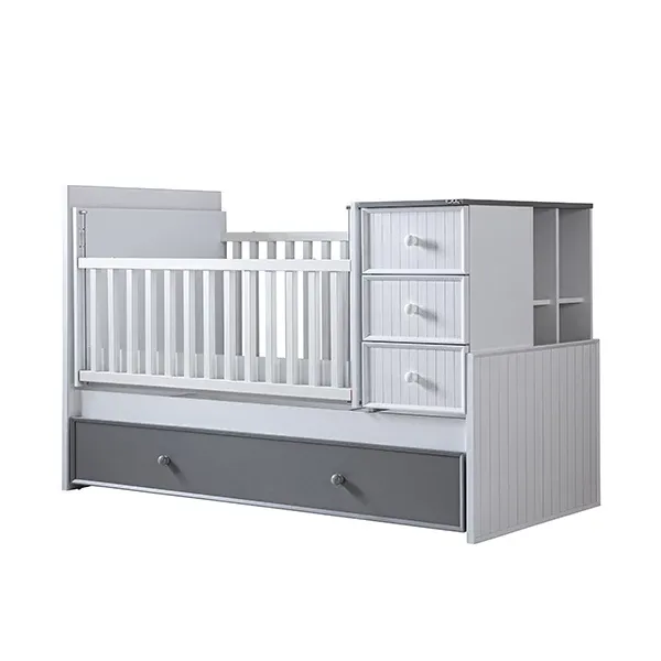 Pierre Cardin Neo Baby's Bed Convertible To Kid's Bed With Studying Desk - With Mattress - White product thumbnail 7