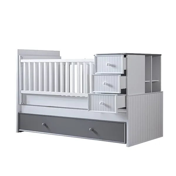 Pierre Cardin Neo Baby's Bed Convertible To Kid's Bed With Studying Desk - With Mattress - White product thumbnail 9
