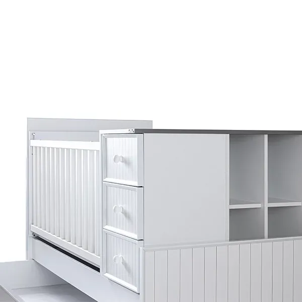 Pierre Cardin Neo Baby's Bed Convertible To Kid's Bed With Studying Desk - With Mattress - White product thumbnail 13