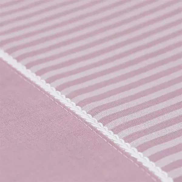 Cannon Dots & Stripes Fitted Sheet Set - Poly Cotton - King & Super King - 3 Pcs - OldRose product thumbnail 6