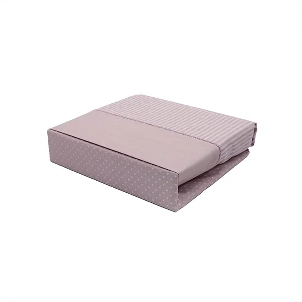 Cannon Dots & Stripes Fitted Sheet Set - Poly Cotton - King & Super King - 3 Pcs - OldRose product thumbnail 2