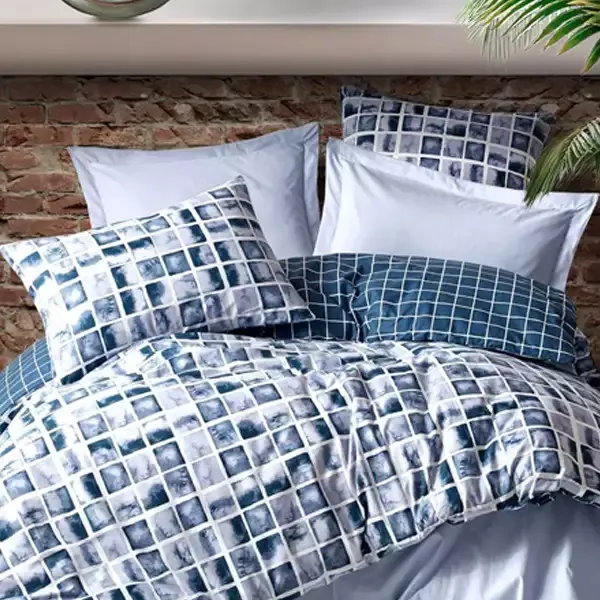 Nova Home Palo Printed Duvet Cover Set - 100% Cotton - Navy (Available in Sizes) product thumbnail 4