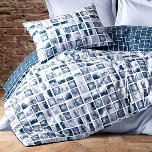 Nova Home Palo Printed Duvet Cover Set - 100% Cotton - Navy (Available in Sizes) product thumbnail 3