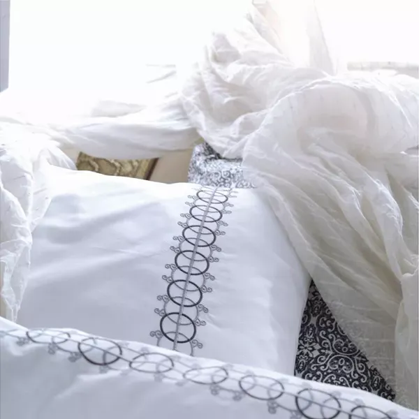 Nova Home Paola Embroidered Duvet Cover Set - 100% Cotton - King & Super King - 6 Pcs - Grey product thumbnail 5