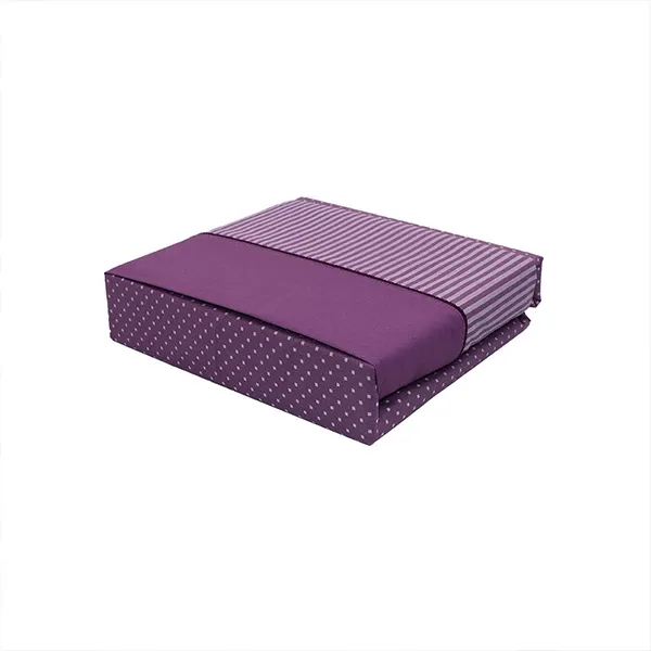 Cannon Dots & Stripes Fitted Sheet Set - Poly Cotton - Queen - 3 Pcs - Purple product thumbnail 2