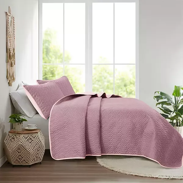Nova Home Cross Bed Spread Set - 3 Pcs - Single & Twin - Purple & Lilac product thumbnail 2
