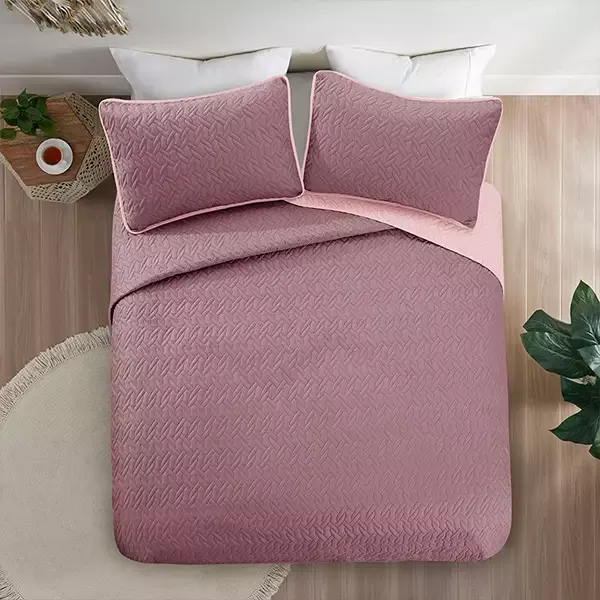 Nova Home Cross Bed Spread Set - 4 Pcs - King & Super King - Purple & Lilac product thumbnail 6