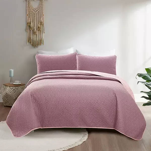 Nova Home Cross Bed Spread Set - 4 Pcs - King & Super King - Purple & Lilac product thumbnail 9