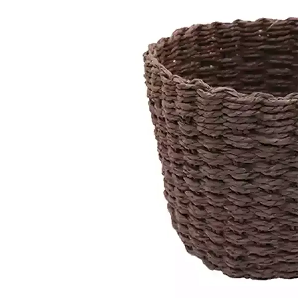 Weva Rattique Faux Rattan Storage Basket Set - 3 Pcs - Dark Brown product thumbnail 2