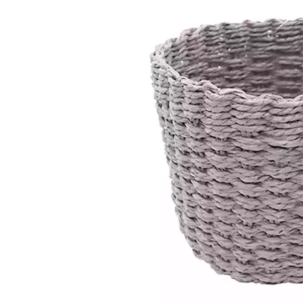 Weva Rattique Faux Rattan Storage Basket Set - 3 Pcs - Grey product thumbnail 2