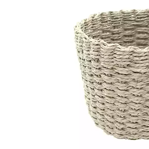 Weva Rattique Faux Rattan Storage Basket Set - 3 Pcs - Ivory product thumbnail 2